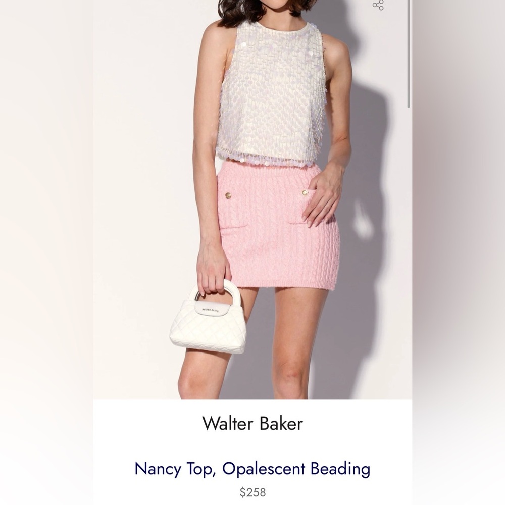 Walter Baker Sequin crop top, NWT size M